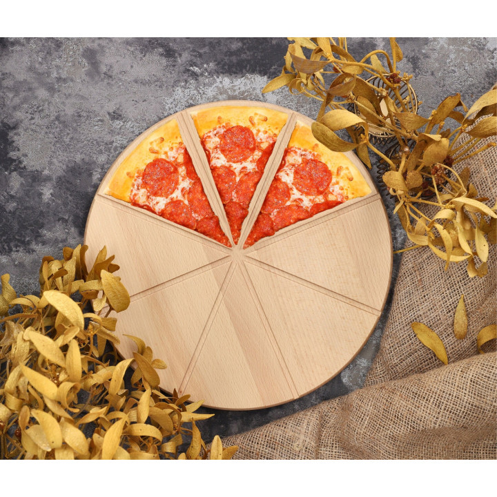 Pizzabrett Dia 400mm x 19mm Schneidebrett für Pizza MWOOD