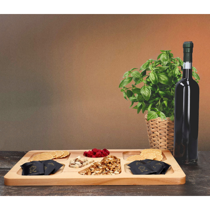 Holztablett 45x30x2 cm aus Buchenholz, massiv und elegant