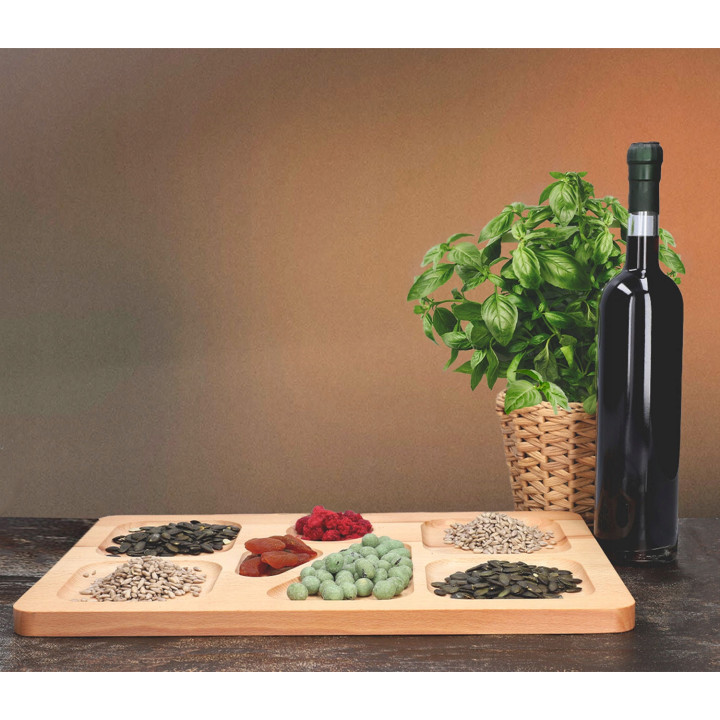 Holztablett 45x30x2 cm aus Buchenholz, massiv und elegant