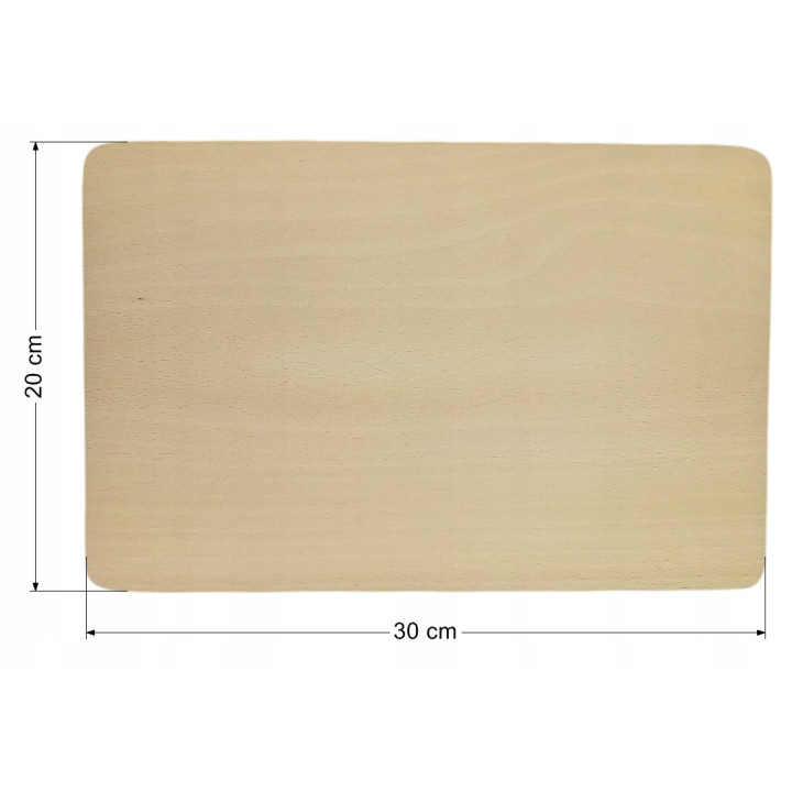 Großes Schneidebrett Holztablett rechteckig 30X20 cm Massivholz Buche