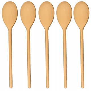 Mwood 5er Set Küchenholzlöffel Schwedisch Oval 30 cm