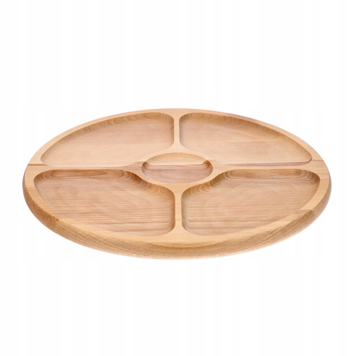 Mwood Drehbrett 4 Fächer 33,5 Cm Zum Servieren Von Käse Snacks Massiv
