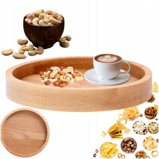 Mwood Holztablett Rund 20 Cm Zum Servieren Von Kaffee Snacks