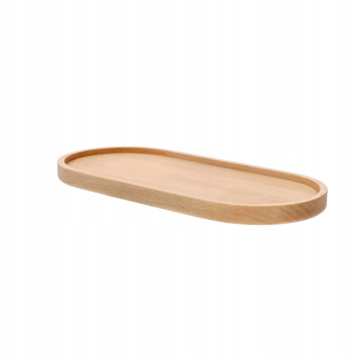 Holztablett Oval Für Snacks Desserts Obst Buche 25x12 cm Elegant