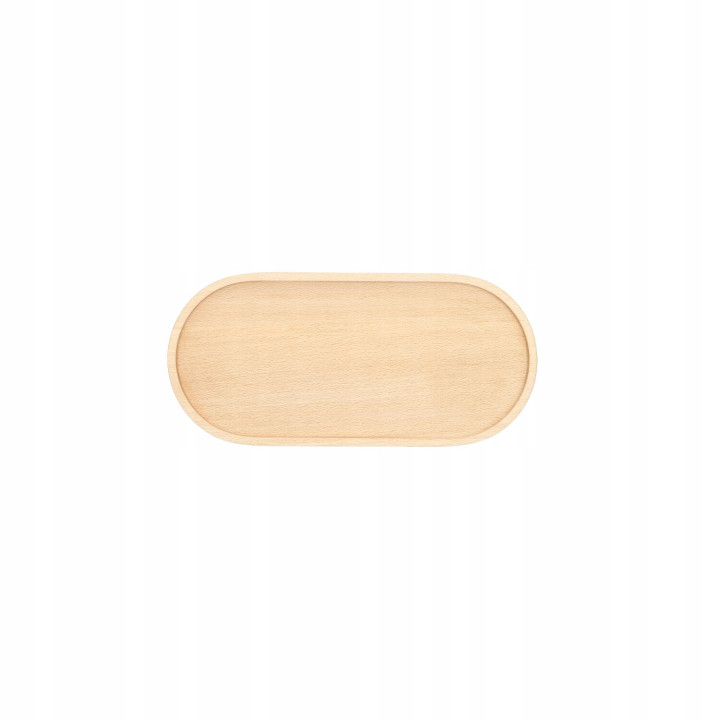 Holztablett Oval Für Snacks Desserts Obst Buche 25x12 cm Elegant