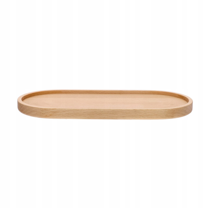 Holztablett Oval Für Snacks Desserts Obst Buche 25x12 cm Elegant