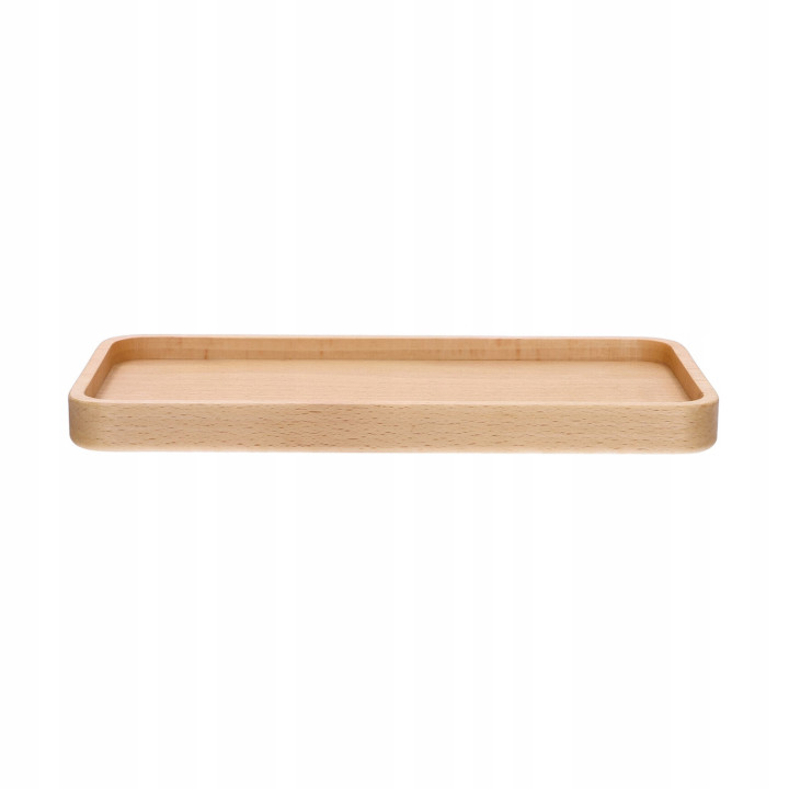 Holztablett Rechteckig Für Snacks Kuchen Kaffee Tee Buche 25x12 cm