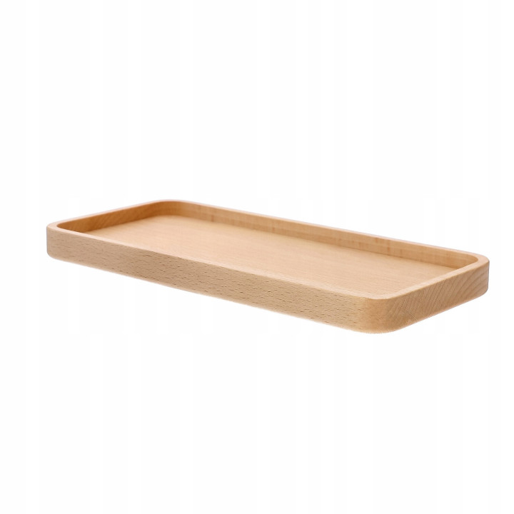 Holztablett Rechteckig Für Snacks Kuchen Kaffee Tee Buche 25x12 cm