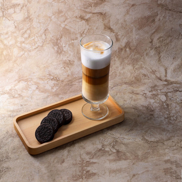 Holztablett Rechteckig Für Snacks Kuchen Kaffee Tee Buche 25x12 cm